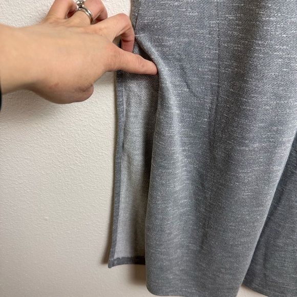 Paige sage knit midi French terry Heathered grey v neck pullover dress M - Picture 3 of 7